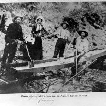 Mining with a "long tom" in Auburn Ravine, 1852
