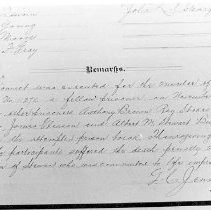 Remarks in Record of Execution of Prisoner at Folsom Prison