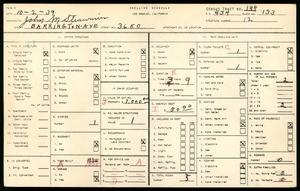 WPA household census for 3650 BARRINGTON AVE, Los Angeles County