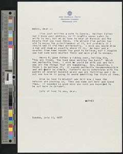 Zulime Garland, letter, 1937-07-11, to Mary Isabel Lord