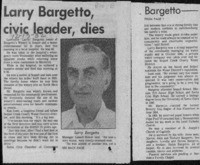 Larry Bargetto, civic leader, dies
