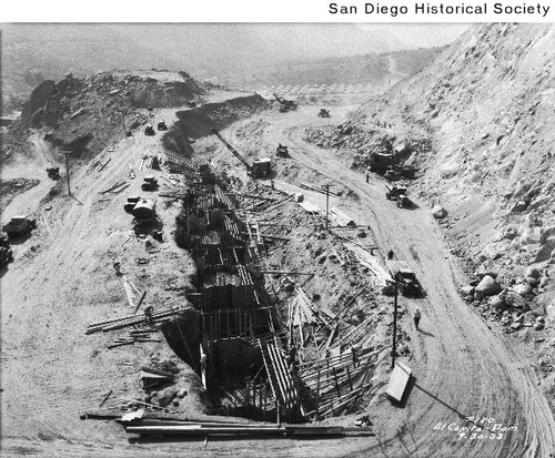View of construction work at El Capitan Dam