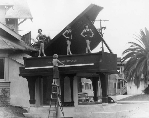 California Piano Supply Co. with bathing beauties
