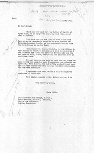 Office of Naval Intelligence. Introductory letter from James McHugh to Admiral Hayne Ellis, 1934