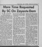 More Time Requested By SC On Zayante Dam
