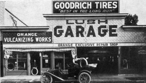 Lush Garage, South Orange Street, Orange, California, 1915