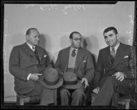 Enrique Macagno, Emilio Mallol, and Federico Ramos Ruiz gather together at the Biltmore Hotel, Los Angeles, 1936