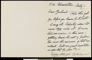Henry Blake Fuller, letter, 1923-02-01, to Hamlin Garland