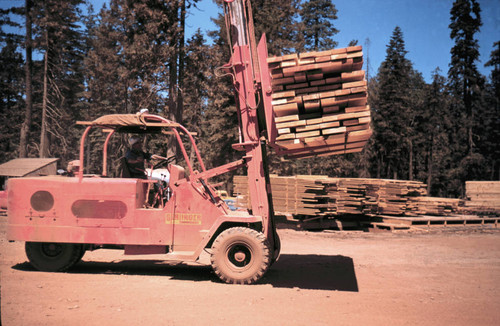 Forklift with lumber--Soper-Wheeler Company