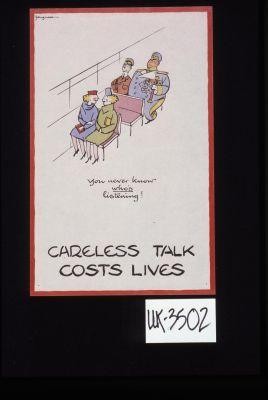 "You never know who's listening." Careless talk costs lives