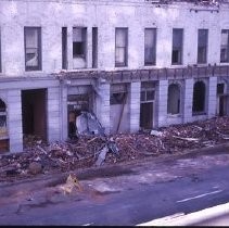 Views of redevelopment sites showing the demolition of buildings in the district. These view date from 1959 to 1963. Specific sites are not identified in this set of images