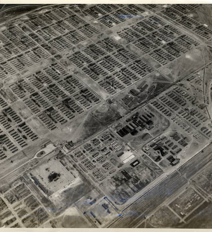 Aerial view of Tule Lake Relocation Center buildings