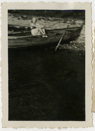 Irmgard Jonas in rowboat