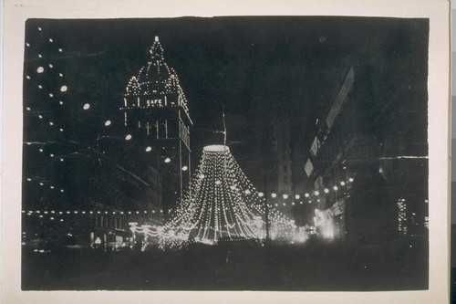 Decoration--electric illumination--at Knights Templar Conclave. Call building. 1903