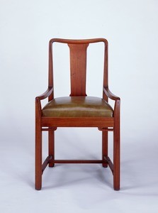 Armchair with upholstered seat