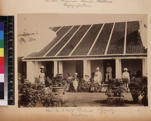 Mission house and family, Waltair, Vishakhatapnam, India, 1889