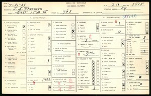 WPA household census for 763 EAST 15TH STREET, Los Angeles