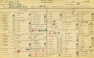 WPA household census for 1617 LUCRETIA, Los Angeles