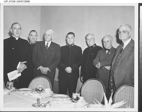 Harry Chandler with Salvation Army representatives and others