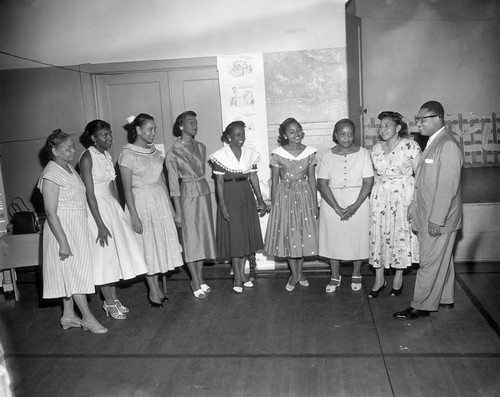 Reverend Jerry Ford and church members, Los Angeles, 1958