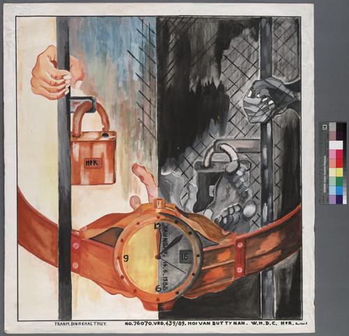 Painting that depicts watch with 6.16.88 in center