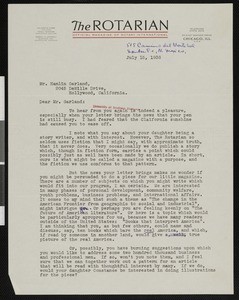 Leland D. Case, letter, 1938-07-15, to Hamlin Garland