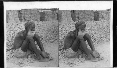 India. A Wayside Beggar, Lahore