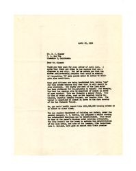 Letter from Frederick C. Dockweiler to B. J. Glaser, April 25, 1952