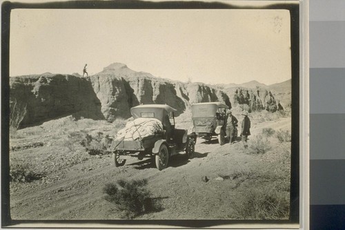 We leave the camp near the horrible road at 10:20 a.m. Jan. 12 and are bound for Rhyolite Nevada the