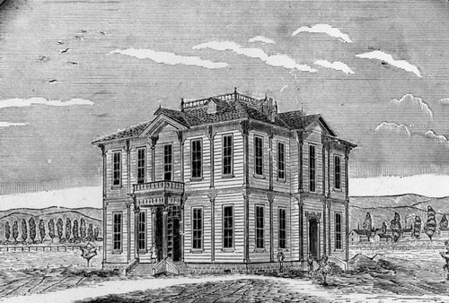 Widney Hall at U.S.C., a drawing