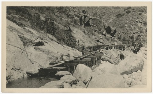 Damage to the San Diego flume from the 1916 flood