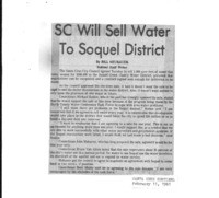 SC Will Sell Water To Soquel District