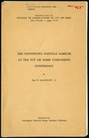The continuous particle sampler at the Puy de Dome comparison conf., Bulletin de L'Observatoire du Puy de Dome No. 1 (13 items)