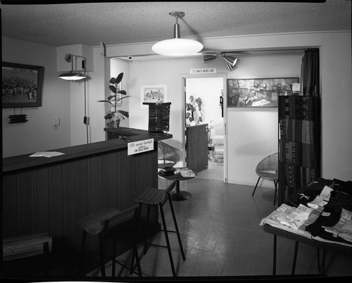 Reception Area and Entrance to Jimmie's Barber Shop Inside Mosher's for Men