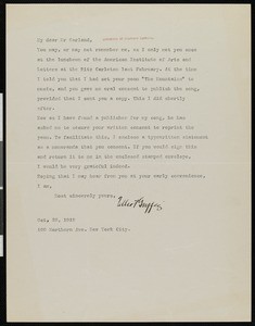 Elliot Griffis, letter, 1919-10-28, to Hamlin Garland