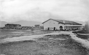 Exterior view of the Mission San Fernando, ca.1870
