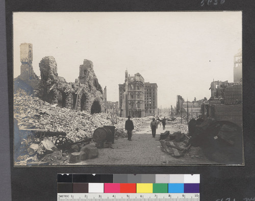 [Bush St. Ruins of California Hotel and Theater, left.]