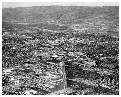 View of San Jose Along Santa Clara - Los Gatos Rd. Next to Railroad Tracks