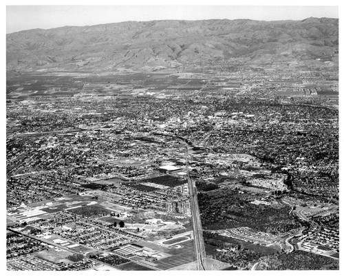 View of San Jose Along Santa Clara - Los Gatos Rd. Next to Railroad Tracks