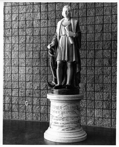 Statue of Christopher Columbus Inside the 1958-2005 San Jose City Hall Building