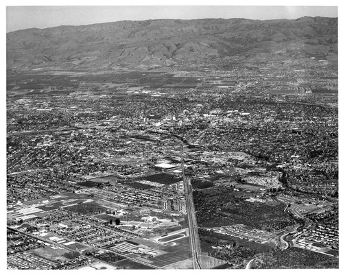 View of San Jose Along Santa Clara - Los Gatos Rd. Next to Railroad Tracks