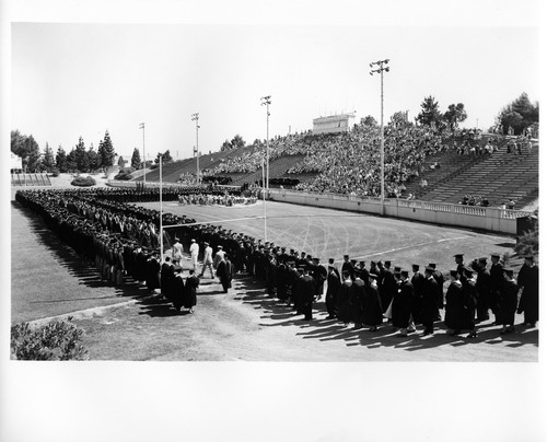 San Jose State College Graduation Ceremony Held at the Stadium