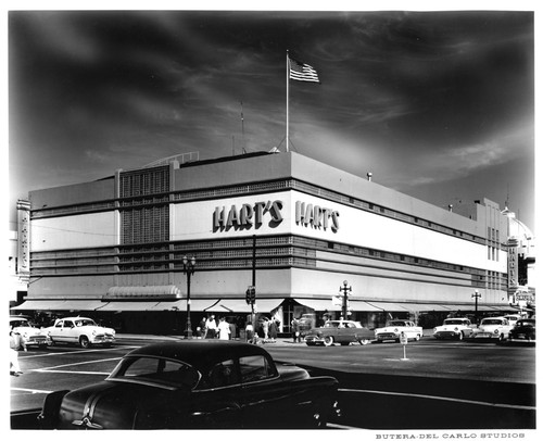 Exterior View of Hart's Department Store with Signature Signage