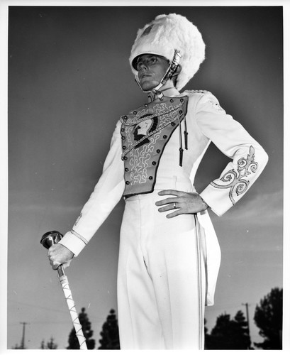 Portrait of the Drum Major of the San Jose State College Marching Band