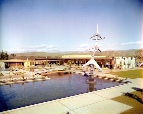 IBM San Jose Building 25 With Reflecting Pool and Hydrogyro Sculpture