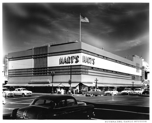 Exterior View of Hart's Department Store with Signature Signage