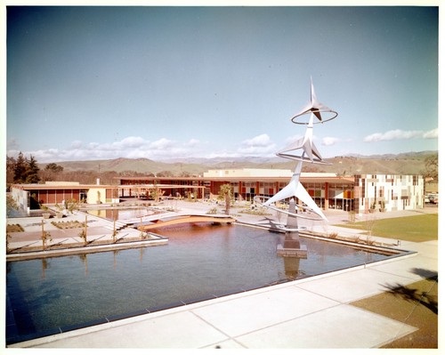 IBM San Jose Building 25 With Reflecting Pool and Hydrogyro Sculpture