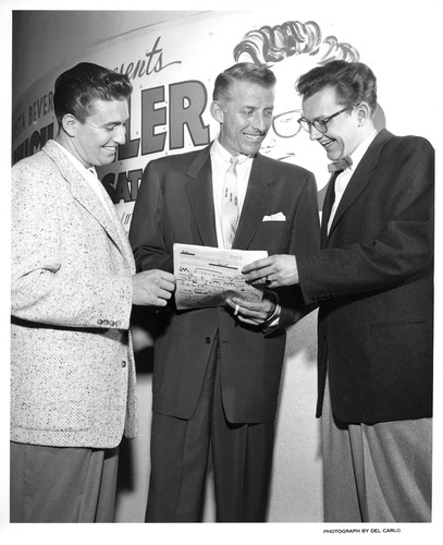 KLOK Radio Personality Frank Darien, Jr. and Two Unidentified Males at a Show