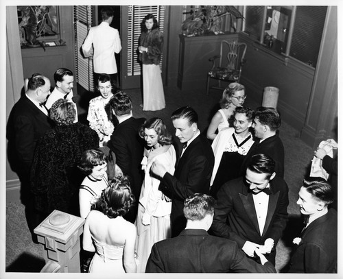 San Jose State College Students Milling at a Formal Function