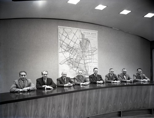 Image of San Jose City Council Members Sitting at the Council Chambers Desk